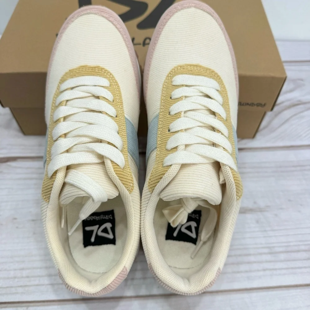 Dirty Laundry Desert Dog Multi Pastel Corduroy Lace Up Sneakers NEW
